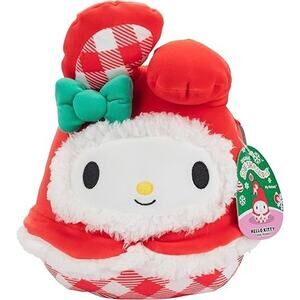My Melody Christmas red plaid Holiday Plush Squishmallow Stuffed Sanrio